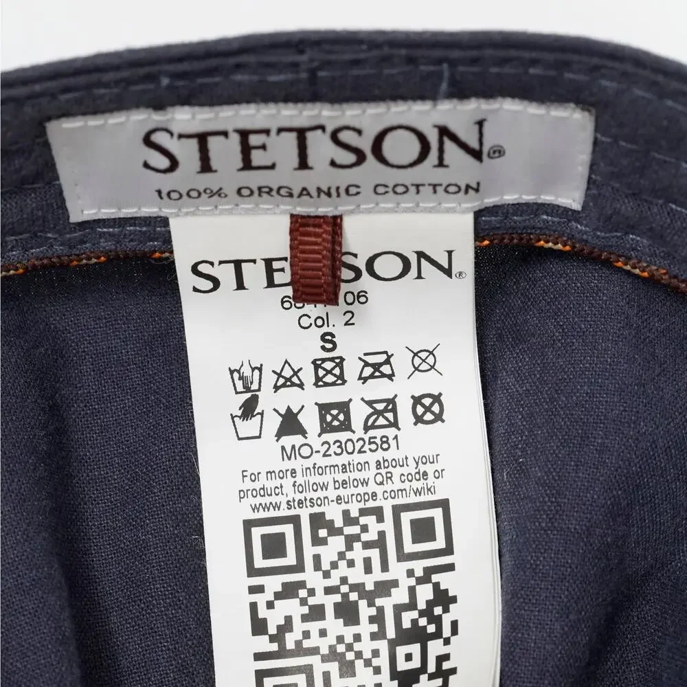 Stetson Delave Hatteras Cap Navy Organic Cotton Newsboy Ivy Hat Size S